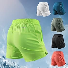 Men's Running Shorts Pocket Elastic Waistband Bottoms Gym Athleisure Workout Summer Quick Dry Breathable Running Yoga Regular Fit Sportswear Activewear Solid C