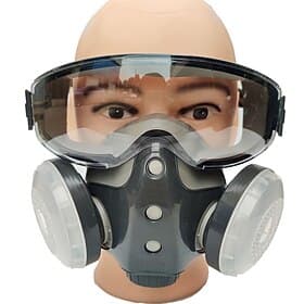 masque respiratoire intégré anti-poussière outils de travail du bois, demi-masque réutilisable avec lunettes de protection, masque anti-poussière pour la peint