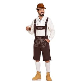 Oktoberfest Lederhosen Shirt Alpine Hat Bavarian German Wiesn Men's Carnival Party Beer Festival Traditional Style Cloth Outfits
