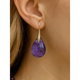 Women's Teardrop Shape Natural Stone Earrings with Gold Hook - Elegant Handmade Women's Jewelry for Casual Wear, Gifts and Bohemian Style Clothing