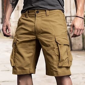 Men's Tactical Shorts Cargo Shorts Shorts Buttons Multi Pocket Plain Wearable Short Outdoor Daily Camping  Hiking Fashion Classic White Royal Blue