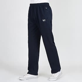 Men's Sweatpants Trousers Casual Pants Straight Leg Sweatpants Open Bottom Sweatpants Drawstring Elastic Waist Zipper Pocket Solid Colored Comfort Full Length