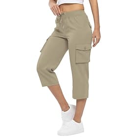 Dames Cargohosen Wandelbroek Zomer Lente Buiten Normale pasvorm Ademend Kleding Onderlichaam Trekkoord Zak Zwart Wit Katoen KamperenWandelen Hardlopen S M L XL