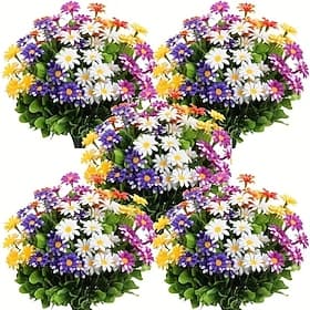 10 outdoor artificial flowers plastic flower decorations daisy simulation bouquets UV resistant artificial flower shrubs home hotel office wedding party family