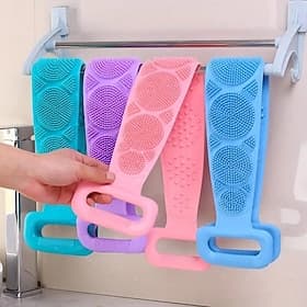 4 Pack Silicone Body Scrubber Belt – Exfoliating Shower Back Scrubber for Men  Women, Deep Cleansing Silicone Bath Towels for Removing Dirt  Dead Skin