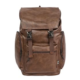 Men's Vintage Faux Leather Backpack, Large Capacity Laptop Travel Backpack with Multi Pockets, Casual Commuter Rucksack for College, Work and Daily Carry