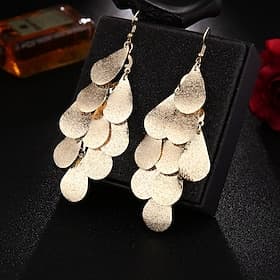Drop Earrings Classic Leaf Korean Earrings Jewelry Silver / Black / Gold For Wedding Work Halloween Daily Festival
