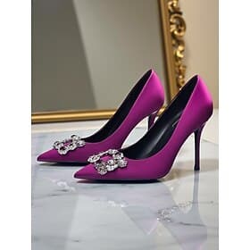 Tacones altos de satén dorado con punta puntiaguda para mujer: elegantes zapatos de vestir con hebilla de diamantes de imitación para cócteles y eventos noctur
