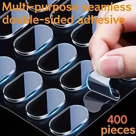 400pcs Double-Sided Adhesive Strips, Residue-Free Waterproof Tape for Home Decor, Posters, Photo Frames, Office Supplies, Strong and Practical Sticky Pads