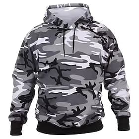 Men's Hoodie Red Purple Orange Green Khaki Hooded Camouflage Pocket Sports  Outdoor Daily Holiday Polyester Streetwear Basic Casual Fall Winter Clothing Appare