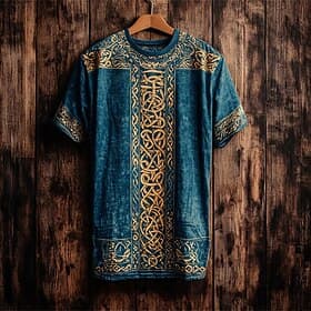 Men's T Shirt Tee Short Sleeve Shirt Tee Top Short Sleeve Crew Neck Summer Tribal Celtic Knot Vintage Designer Basic Print Vacation Street Going out Blue Dark