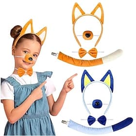 Blue Dog Bingo Party Costume Adventure Movie Cute for Boys' Girls' Kid's Halloween Carnival Performance Educational Dress Up School Event Dress Up