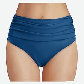 Dames Zwemshorts Hoog getailleerd bikinibroekje Effen Hoge taille Gerimpeld Sneldrogend Lichtgewicht Ademend Kleding Onderlichaam Surfen Strand Watersport Zome