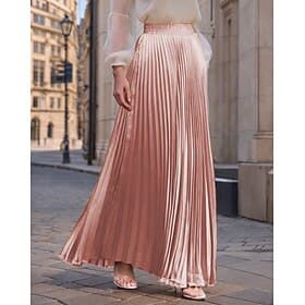 Women's Satin Skirts Fashion Long Maxi High Waist Skirts Solid Colored Ruched Pleated Shimmery Micro-elastic Daily Holiday Apple Green Apricot Wine Red Pink pu