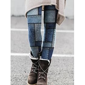 Women's Leggings Vacation Vintage Fashion Ankle-Length High Waist Graphic Abstract Printing Soft Breathable High Elasticity Daily Outdoor Black White Blue Brow