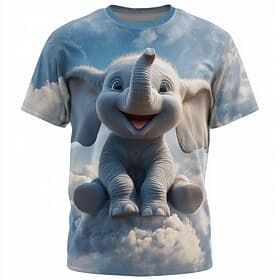 Men's Animal 3D Funny T Shirt Short Sleeve T shirt 3D Print Crew Neck Shirt Exaggerated Designer Party Street Casual White 1 Blue White 2 Summer Spring All Sea