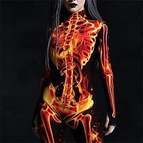 Bodysuit Full Body Catsuit Skull Skeleton Scary Costume Kid's Adults' Men's Women's Boys' Halloween Carnival Day of the Dead Club Party Performance Dress Up thumbnail 2