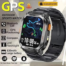 iMosi QX18 Smart Watch 2.01 inch Smartwatch Fitness Running Watch Bluetooth Pedometer Call Reminder Activity Tracker Compatible with Android iOS Unisex GPS Lon