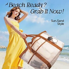 Large Capacity Beach Tote Bag for Women/Men, Travel Bag for Pool, Vacation, and Outdoor Activities, Functional Design with Durable Structure, Summer Essential