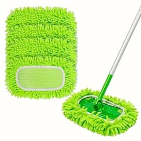 tampons de rechange réutilisables pour balais plats, lavables et durables tampons de nettoyage à sec pour sols, tissu super absorbant adapté à la plupart des s