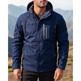 Men's Windbreaker Hiking Jacket Fleece Jacket Outdoor Waterproof Windproof Lightweight Hiking Outfits Hiking Clothes Spring Autumn / Fall Top Camping / Hiking