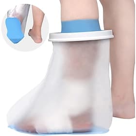 Waterproof Foot Cover for Shower Adult, Foot Cast Covers with Non-Slip Padding Bottom, Watertight Ankle Foot Cast Protector for Surgery Bandage Dressing Wound,
