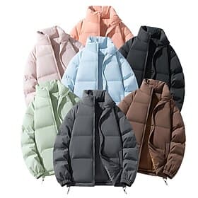 Men's Women's Puffer Jacket Winter Jacket Outdoor Thermal Warm Hiking Outfits Hiking Clothes Winter Top Camping / Hiking / Caving Traveling Dark Grey Dark Pink