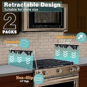 2 Pack Stove Gap Covers Stainless Steel Kitchen Counter Gap Filler Strip Easy to Clean Heat Resistant Seam Cover Between Stove and Countertop