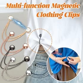 4Pcs Multi-function Magnetic Clothing Clips No Sew Pants Cuff Hem Fixing Tool Sleeve Corner Holder Adjustable Trouser Shortening Buckle Hemming Clamp