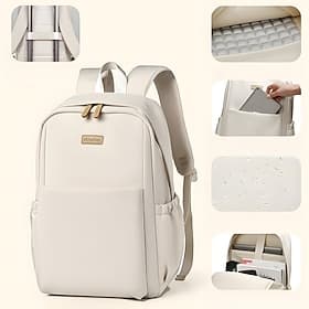 Women's Minimalist Laptop Backpack Waterproof Large Capacity College Bookbag with Padded Laptop Compartment  Luggage Sleeve for Work, Travel  Daily Commute