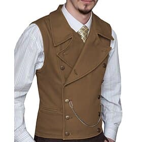 Men's Vest Waistcoat Gilet Vacation Party Business Fashion Casual Spring Fall Pocket Buttons Polyester Comfortable Plain Double Breasted Lapel Regular Fit Silv