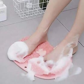Shower Foot  Back Scrubber, Massage Pad – Hands-Free Silicone Body Scrubber with Suction Cups, Wall-Mounted Exfoliator for Back and Foot Cleaning, 1 Piece