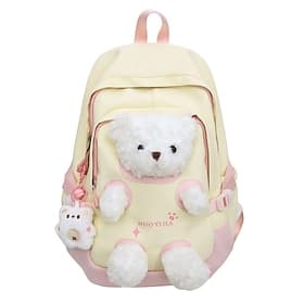 Kindergarten  Elementary Girls Teddy Bear Backpack, Cute Lightweight School Bag with Plush Design for Daily School Travel