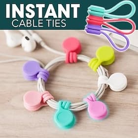 5 Pcs Snap-On Magnetic Cable Ties Random Color Earphone Style Magnetic Wire Organizer for Charging Cables Earbuds USB Cord Management Multi Purpose Storage Cli