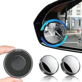 2 Pcs Suction Cup Car Convex Blind Spot Mirror Car Blind Spot Mirror 360 Degree Adjustable Wide Angle Rear View Mirror With Suction Cup Universal Round Auxilia