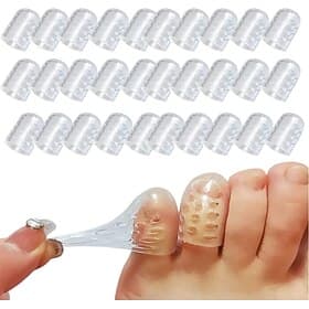 30 Pcs Silicone Toe Protectors Women Anti-Friction Gel Toe Separators Breathable Little Toe Covers for Men and Women, Toe Sleeves for Ingrown Toenails, Corns,