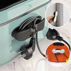 4Pcs Cord Organizer for Kitchen Appliances, Upgraded Cable Winder Holder, Black Cord Wrapper for Mixer, Coffee Maker, Air Fryer and Other Small Appliances