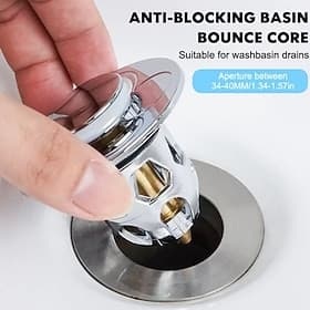 2pcs Universal Sink Drain Stoppers – Press Down Pop-Up Plug with Brass Core for Bathroom  Kitchen Basin