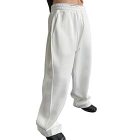 Men's Sweatpants Wide Leg Sweatpants Trousers Baggy Pants Open Bottom Sweatpants Drawstring Elastic Waist Plain Moisture Wicking Breathable Full Length Casual
