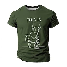Men's Funny Graphic T-Shirt featuring 'This Is Bull' Pun Design, a Humorous Novelty Short Sleeve Tee