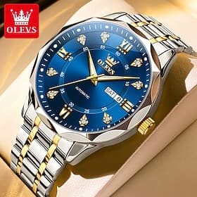 OLEVS 6727 Mens Watch Original Luxury Automatic Mechanical Watch Waterproof Calendar Week Stainless Steel Watch