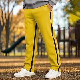 Homme Joggings Pantalons Pantalon de survêtement droit Taille Élastique Jambe Droite Bloc de Couleur Patchwork Confort Respirant Longueur complète Extérieur Oc