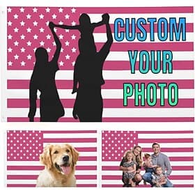 Custom American Flag with Photo Personalized Tapestry Poster Design Your Image For Decor Clubs Concerts Bars Dorms Living Rooms Bedrooms
