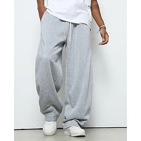 Herren Jogginghose Hose Gerade geschnittene Sweatpants Kordelzug Tasche Elastischer Bund Einfach Komfort Sport im Freien Täglich Mode Lässig Schwarz Hellgrau M