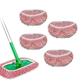 Reusable Microfiber Mop Pads Set 12 Inch Washable Floor Mop Refills for Wet  Dry Cleaning, Compatible with Most Flat Mops, Reusable Mop Heads for Hardwood, Til thumbnail 2