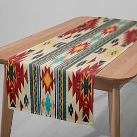 Colorful Checkered Table Runner - Digital Printed Rectangular Tablecloth 33x180cm for Restaurant Banquet  Home Dining Decor