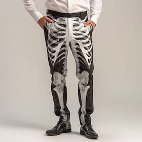 Men's Skeleton Costumes Trousers Dress Pants Suit Pants Mid Waist Casual Outdoor Holiday Slim Fit Pants with Pockets Spring Fall 3D Print White Purple Orange