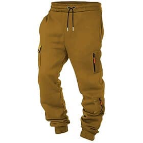 Men's Sweatpants Joggers Trousers Cargo Sweatpants Drawstring Pocket Elastic Waist Plain Comfort Sports Outdoor Daily Fashion Casual Black White Micro-elastic