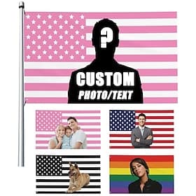 Custom American Flag with Photo Personalized Tapestry Poster Design Your Image For Decor Clubs Concerts Bars Dorms Living Rooms Bedrooms thumbnail 4