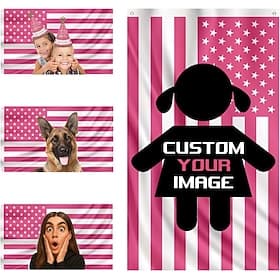 Custom American Flag with Photo Personalized Tapestry Poster Design Your Image For Decor Clubs Concerts Bars Dorms Living Rooms Bedrooms thumbnail 2
